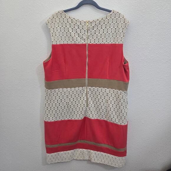 Sandra Darren Women's Sleeveless Midi Dress Pink, Tan, White Crochet  Size 20W - Picture 5 of 9